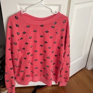 WILDFOX COUTURE LIPS SOFT FLEECE SWEATER